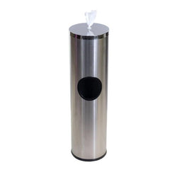 SATIN FINISH ALUMINUM FREE STANDING WIPE DISPENSER