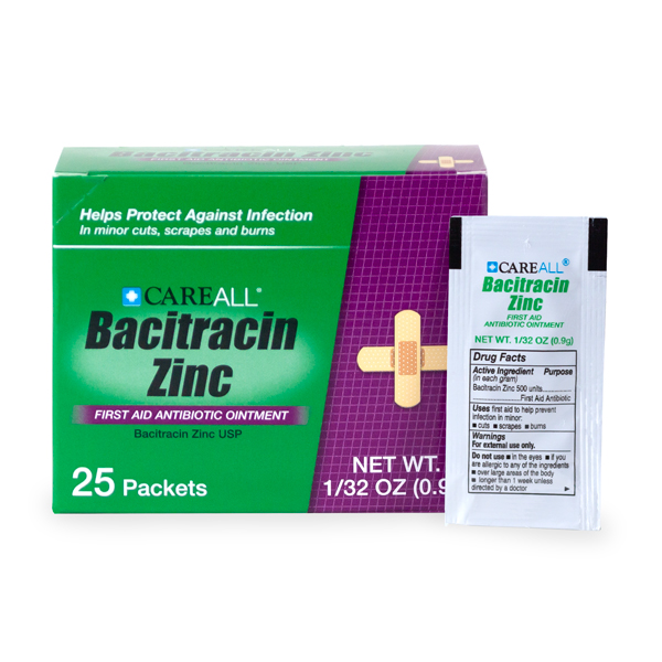 CareALL¨ 0.9g Bacitracin Ointment Packet (25 per box)