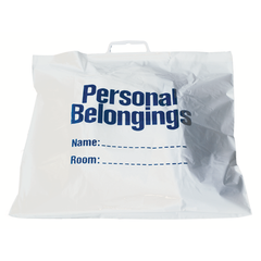 Belongings Bag with handle (white with blue imprint) 18 1/2" x 20"