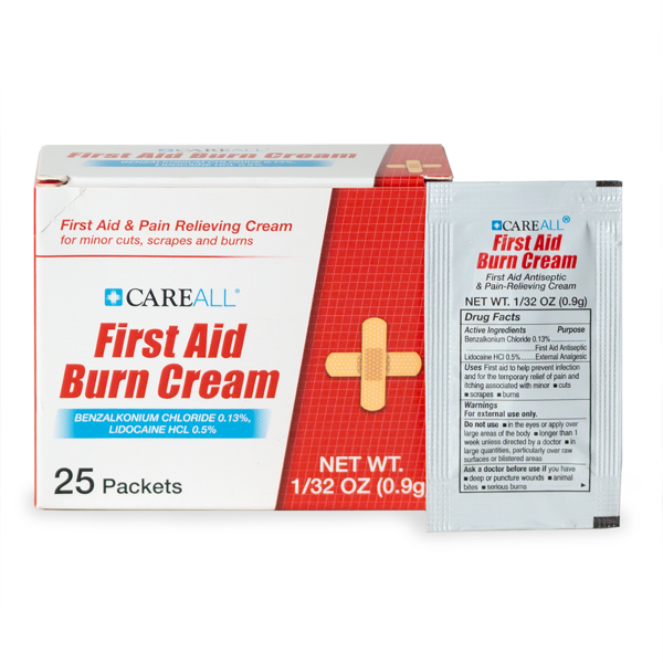 CareALL® 0.9g First Aid Burn Cream Packet (25 per box)