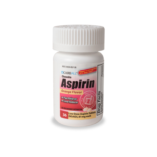 CareALL®  Aspirin, Chewable Orange Tablets, 81mg, 36/bt (NBE Bayer)