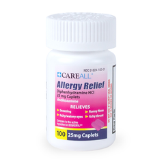 CareALL® Allergy Relief, Diphenhydramine Caplets, 25mg,  100/bt (NBE Benadryl)