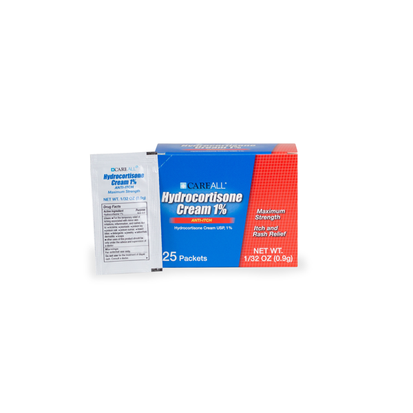 CareALL® 0.9g 1% Hydrocortisone Cream Packet (25 per box)