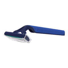 Twin Blade Long Handle Razor with Lubricating Strip