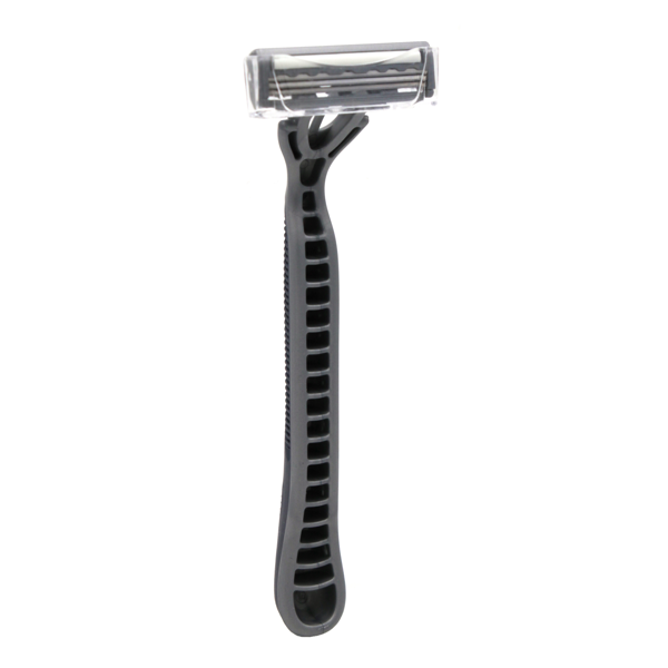 Triple Blade Razor with Lubricating Strip (Blue Handle)