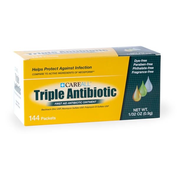 CareALL® 0.9g Triple Antibiotic Ointment Packet (144 per box) (NBE Neosporin)