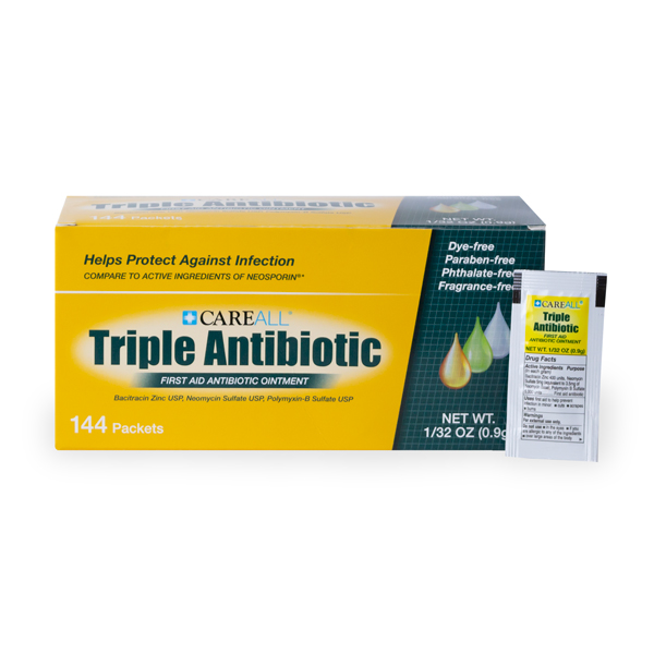 CareALL® 0.9g Triple Antibiotic Ointment Packet (144 per box) (NBE Neosporin)