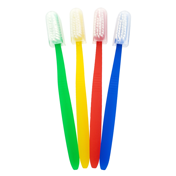 Multi-Colored Toothbrush with Cap (Individually Wrapped)