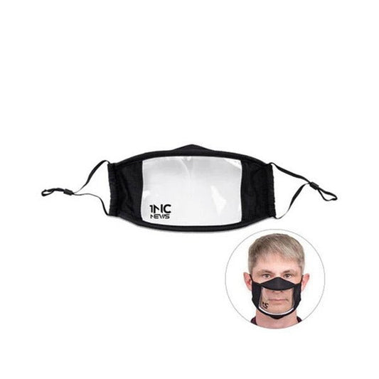 Black Color Reusable Soft Cotton Mask with Clear View Panel - Pacific Link Inc